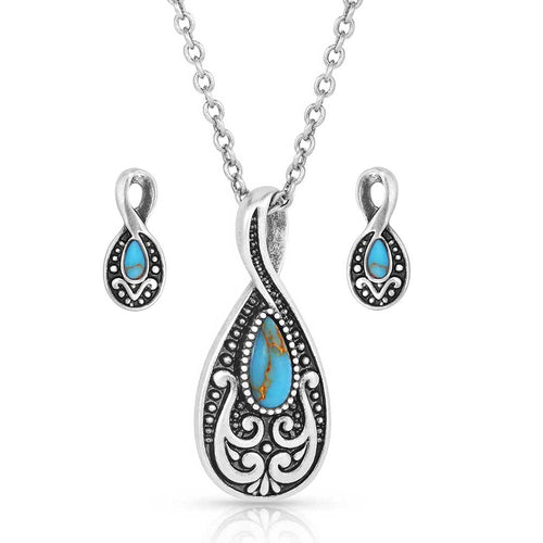 Pard's Western Shop Montana Silversmiths Western Tradition Teardrop Jewelry Set