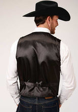 Roper Men's Black Leather Suede Vest