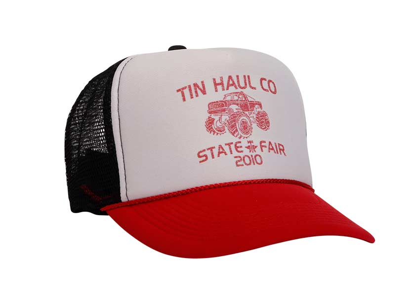 Pard's Western Shop Red/White/Black Tin Haul Ballcap with Monster Truck Screen Print