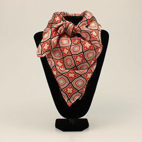 Pard's Western Shop Red Geometric Print Silk Wild Rag