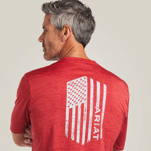 Ariat Red Vertical Flag Charger Tee for Men