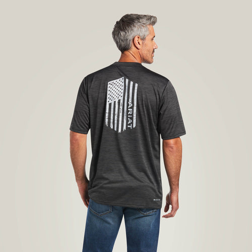 Pard's Western Shop Ariat Charcoal Vertical Flag Charger Tee for Men