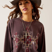 Ariat Purple Southwest Embroidered Larson Cropped Sweatshirt for Women