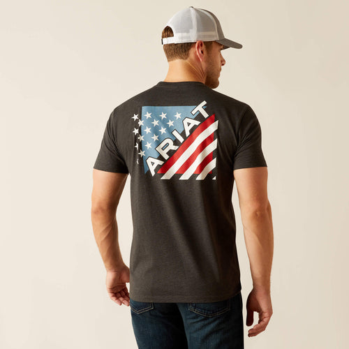 Pard's Western Shop Ariat Men's Charcoal Star Spangled T-Shirt