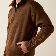 Ariat Men's Brown Caldwell Logo 1/4 Zip Sweater