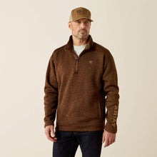Pard's Western Shop Ariat Men's Brown Caldwell Logo 1/4 Zip Sweater