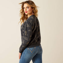 Ariat Women's Heather Black Western Print Essential Sweatshirt