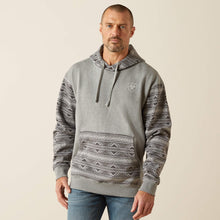 Pard's Western shop Ariat Grey Southwestern Serape Print Color Block Hoodie for Men
