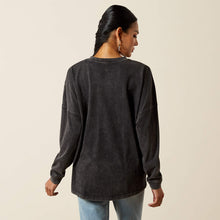 Ariat Women's "Always in My Cowgirl Era" Black Mineral Wash Oversized Canvas Long Sleeve T-Shirt