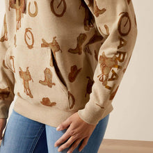 Ariat Women's Tan Saddles & Boots Western Print 2.0 Logo Hoodie