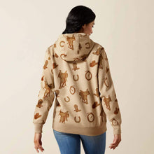 Ariat Women's Tan Saddles & Boots Western Print 2.0 Logo Hoodie