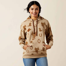 Pard's Western Shop  Ariat Women's Tan Saddles & Boots Western Print 2.0 Logo Hoodie