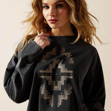 Ariat Women's Black Mineral Wash Hesperia Southwest Print Long Sleeve T-Shirt