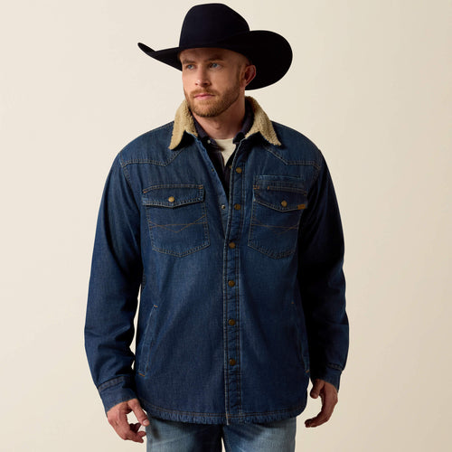 Pard's Western Shop Ariat Men's Sherpa Lined Denim Western Shirt Jacket