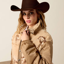 Ariat Women's Tan Wild Horses Print Sherpa Jacket