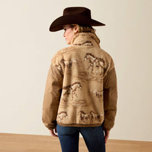 Ariat Women's Tan Wild Horses Print Sherpa Jacket