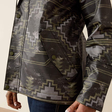 Ariat Women's Grey/Green Southwest Print Drizzle Rain Coat