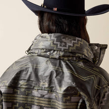 Ariat Women's Grey/Green Southwest Print Drizzle Rain Coat