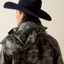 Ariat Women's Grey/Green Southwest Print Drizzle Rain Coat