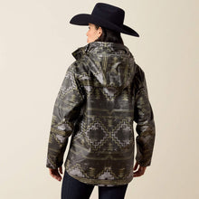 Ariat Women's Grey/Green Southwest Print Drizzle Rain Coat