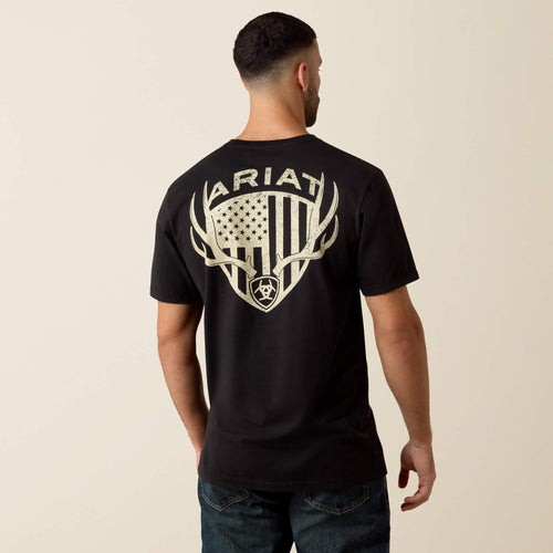 Pard's Western Shop Ariat Men's Black Euromount Patriot T-Shirt