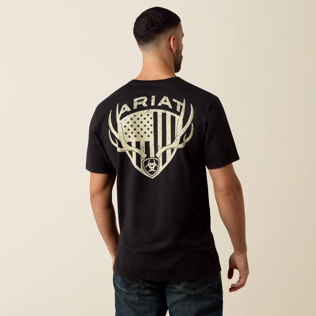 Pard's Western Shop Ariat Men's Black Euromount Patriot T-Shirt