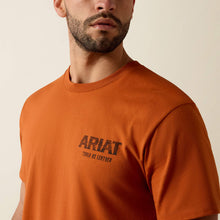Ariat Men's Orange "Tuff As Leather" Bull Rider/Football Graphics T-Shirt