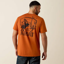Pard's Western Shop Ariat Men's Orange "Tuff As Leather" Bull Rider/Football Graphics T-Shirt