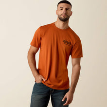 Ariat Men's Orange "Tuff As Leather" Bull Rider/Football Graphics T-Shirt
