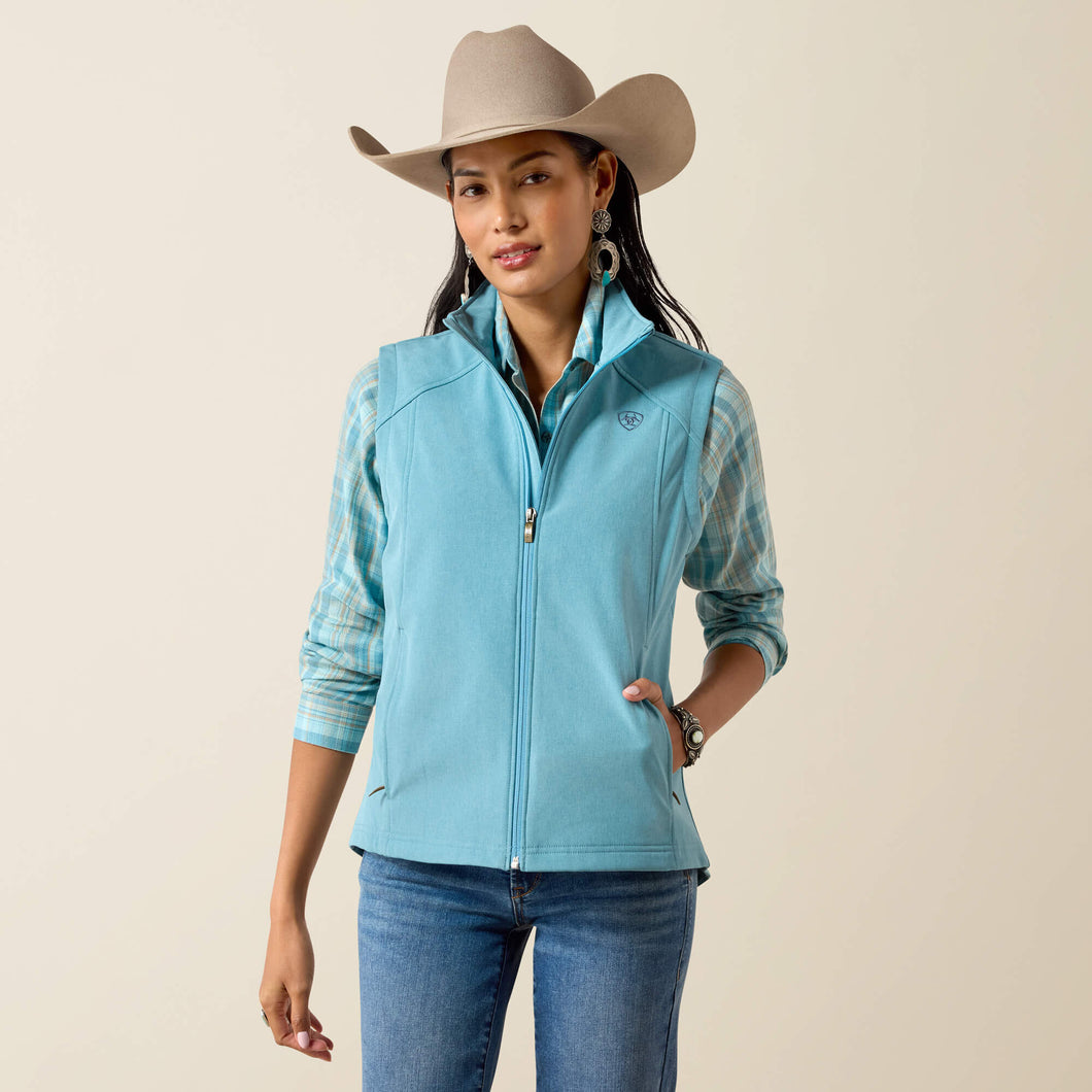 Pard's Western Shop Ariat Women's Blue Heather Softshell Logo Vest
