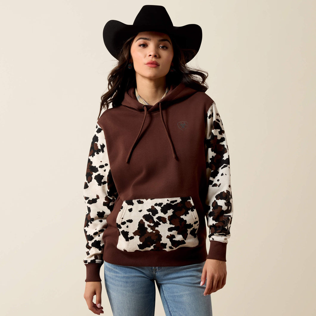 Pard's Western Shop Ariat Women's Chocolate Printed 2.0 Logo Hoodie