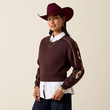 Pard's Western Shop Ariat Women's Chocolate Dakota Sweatshirt with Southwest Embroidery