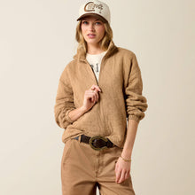Pard's Western Shop Ariat Women's Tan Boot Stitch 1/2 Zip Pullover