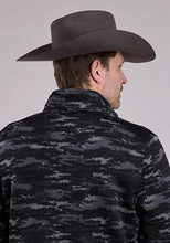 Roper Apparel Men's Black Camo Print 1/2 Zip Sweater Knit Pullover