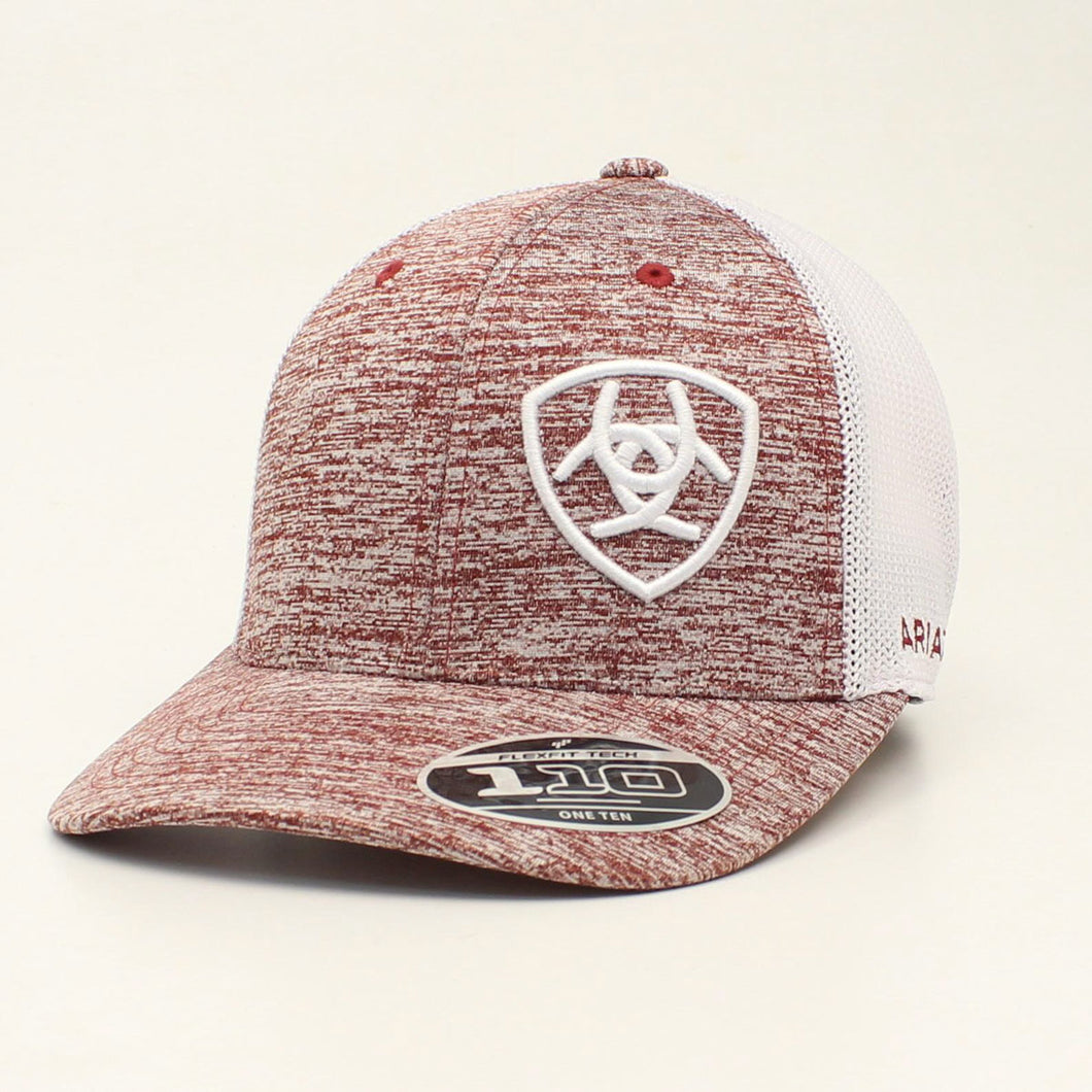 Pard's Western Shop Ariat Heathered Maroon & White Ballcap with Offset Logo