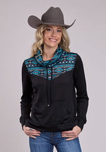Pard's Western Shop Roper Apparel Women's Black Aztec Print Cowl Neck Pullover
