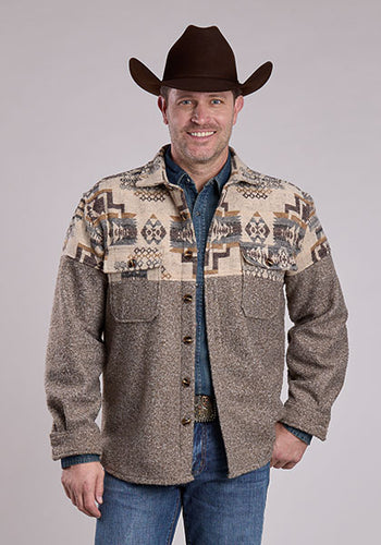 Pard's Western Shop Roper Apparel Men's Brown Aztec Print Shirt Jacket