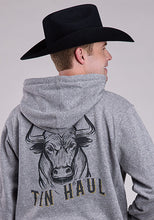 Pard's Western shop Men's Grey Tin Haul Hoodie with Bull Screen Print on Back