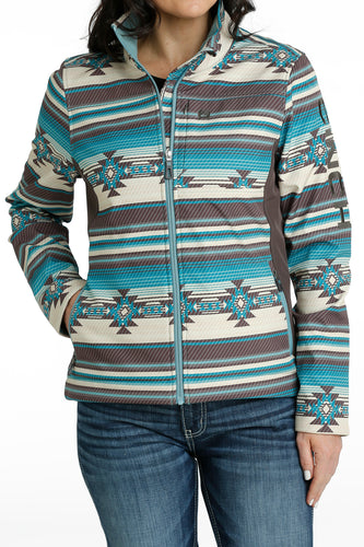 Pard's Western shop Cinch Ladies Turquoise/Grey Aztec Stripe Bonded Conceal Carry Jacket