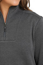 Cinch Charcoal 1/4 Zip Sweater Knit Pullover for Women