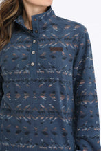 Cinch Women's Blue Southwest Print Polar Fleece Pullover