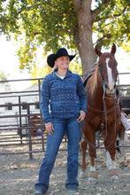 Cinch Women's Blue Southwest Print Polar Fleece Pullover