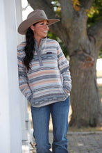 Cinch Women's Multi Color Stripe Polar Fleece Pullover