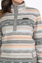 Cinch Women's Multi Color Stripe Polar Fleece Pullover