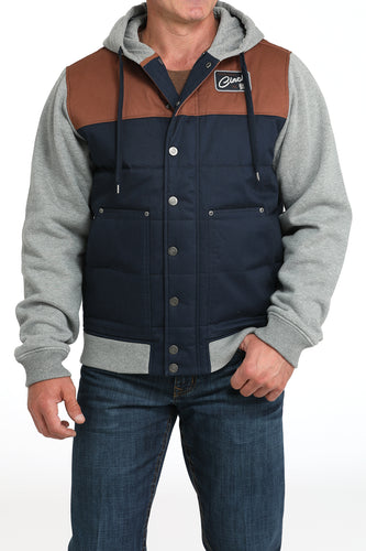 Pard's Western shop Cinch Men's Blue/Grey Canvas Hoodie Jacket