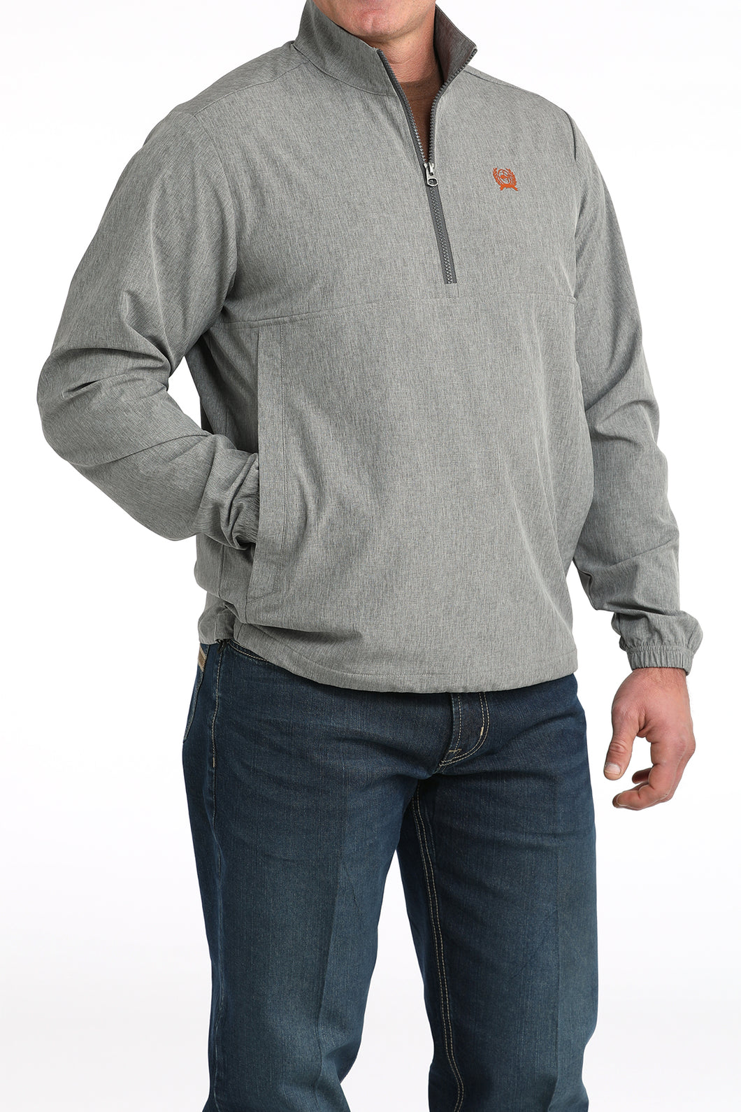 Pard's Western Shop Cinch Men's Gray 1/2 Zip Windbreaker