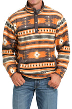 Pard's Western Shop Cinch Orange/Grey Southwest Print Polar Fleece Pullover for Men