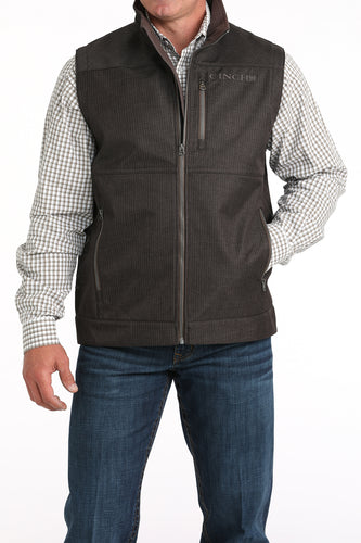 Pard's Western Shop Cinch Men's Brown Herringbone Bonded Vest