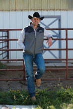 Cinch Men's Grey Poly-Wool Concealed Carry Vest with Charcoal Printed Western Yoke