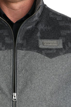 Cinch Men's Grey Poly-Wool Concealed Carry Vest with Charcoal Printed Western Yoke